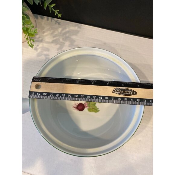 Vintage Ceramic 7” Round "Vegetable Garden" Pattern Casserole Dish with Lid - Picture 7 of 11